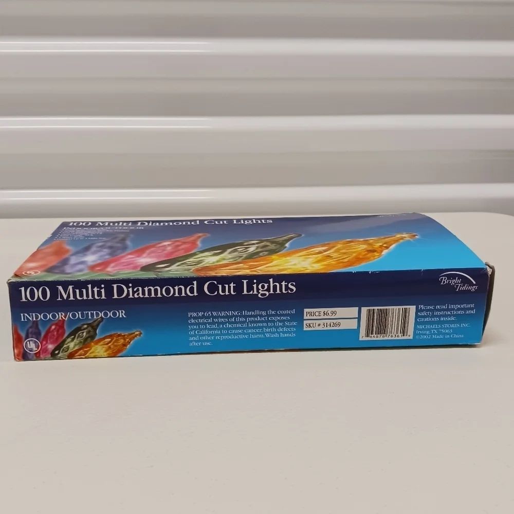 Michaels Bright Tidings 100 Multi Diamond Cut Christmas Lights Indoor Outdoor